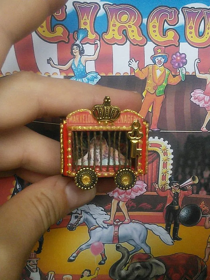 Doll circus. Animals in circus. A cage with animals.1:12 scale