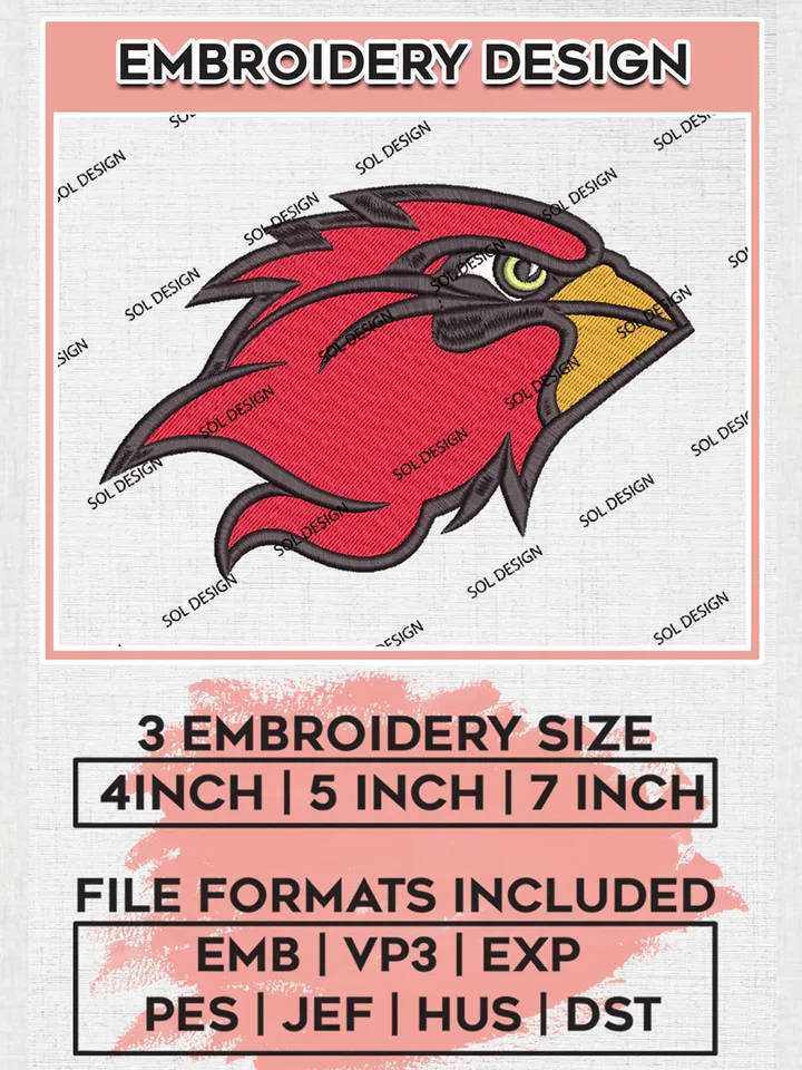 Lamar Cardinals Embroidery Designs, NCAA Logo Machine Embroidery Files, NCAA Lamar Cardinals Logo, NCAA Embroidery Designs, Machine Embroidery Designs, Digital Download