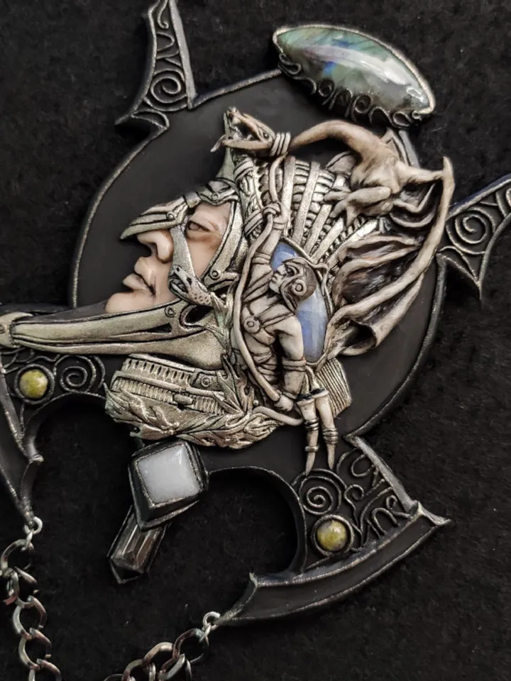 Dragon Necklace, Mens Dragon Amulet, Steampunk Necklace, Steampunk Dragon