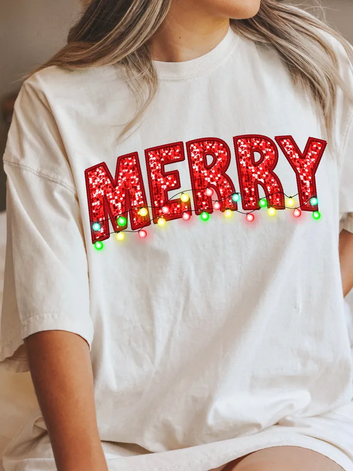 Merry Christmas embroidery  Png, Merry Varsity, Faux Glitter Stars Sublimation Christmas Shirt Design, Digital Download | Christmas png