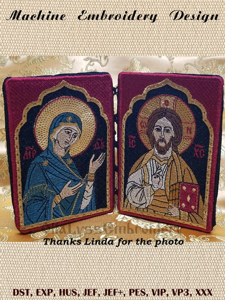 Virgin Mary embroidery design
