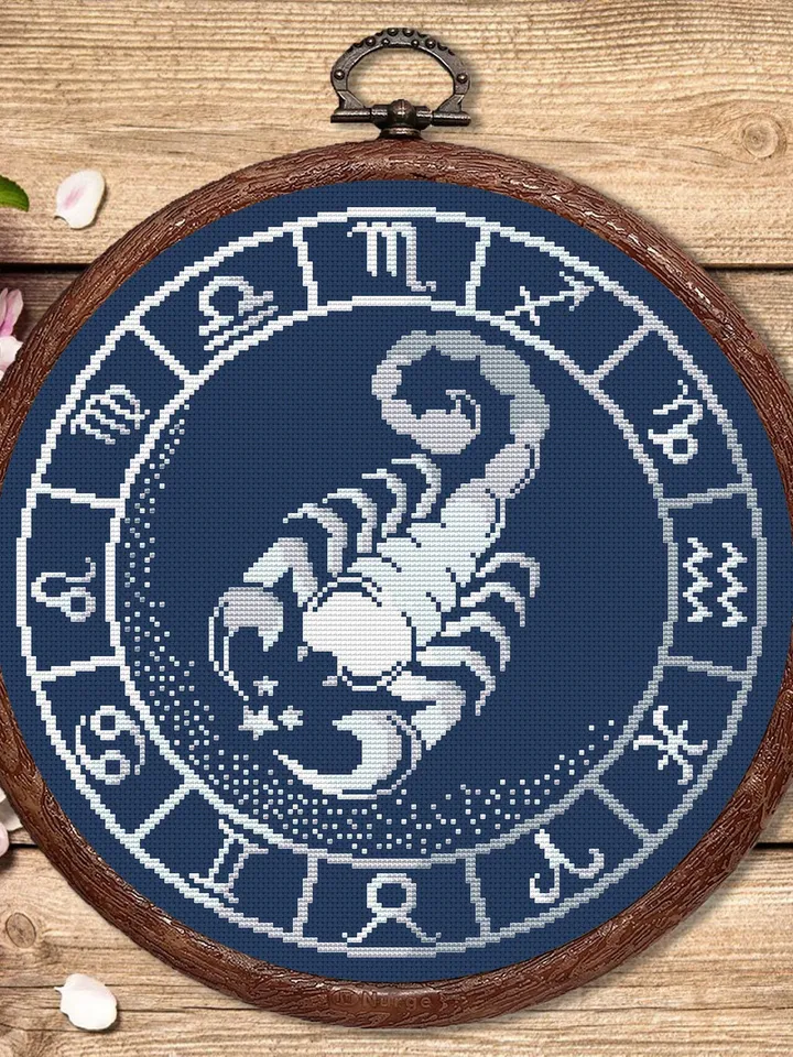 Scorpio Silver Cross Stitch Pattern, Zodiac Cross Stitch, Astrology Cross Stitch, Scorpio Pattern, Zodiac Sign Cross Stitch, Scorpio #zdc021