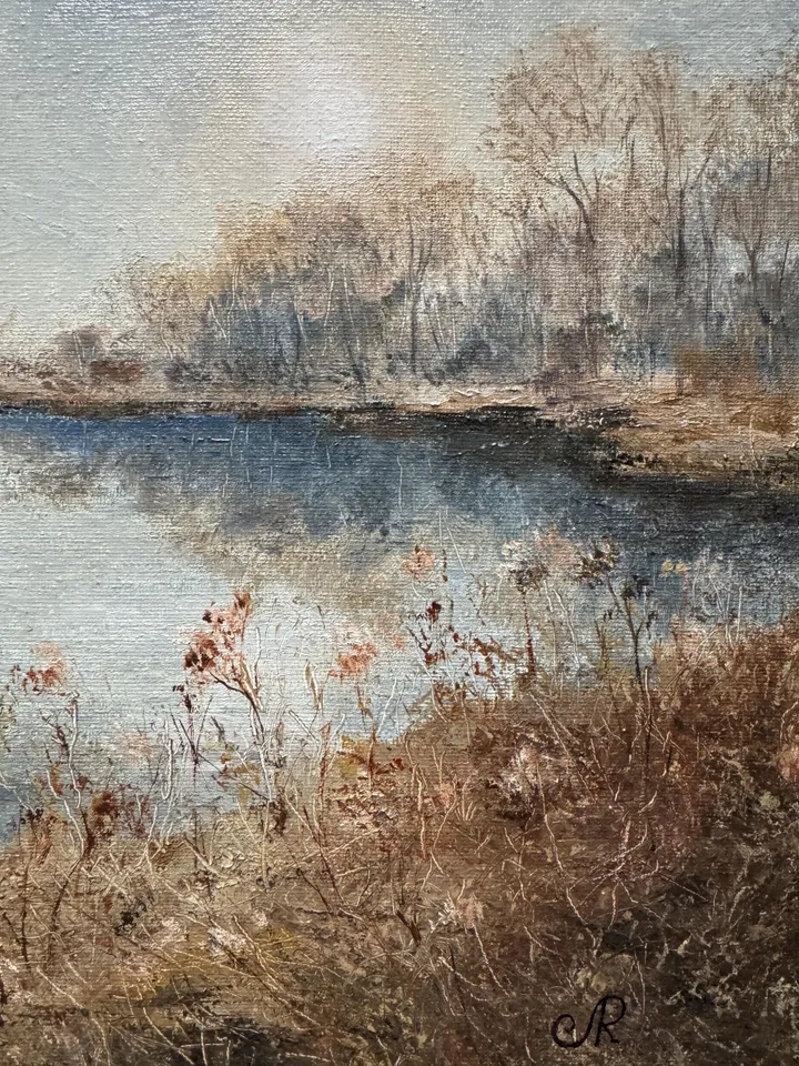 Landscape Original Painting Autumn Oil Wall Art Forest Artwork