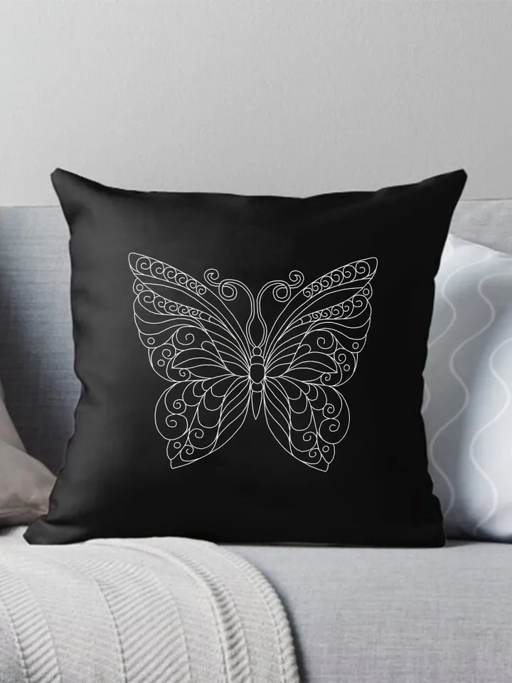 Mandala butterfly blackwork pattern PDF download Backstitch chart butterfly embroidery PDF, Butterfly ornament Blackwork embroidery #W28