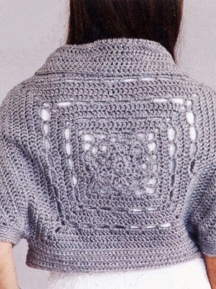 Cropped cardigan crochet pattern, easy cardigan , short cardigan, bolero crochet pattern pdf