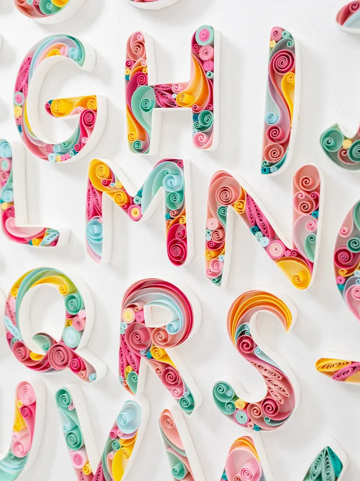 Original quilled Alphabet A-Z | Quilling Art | Wall Art