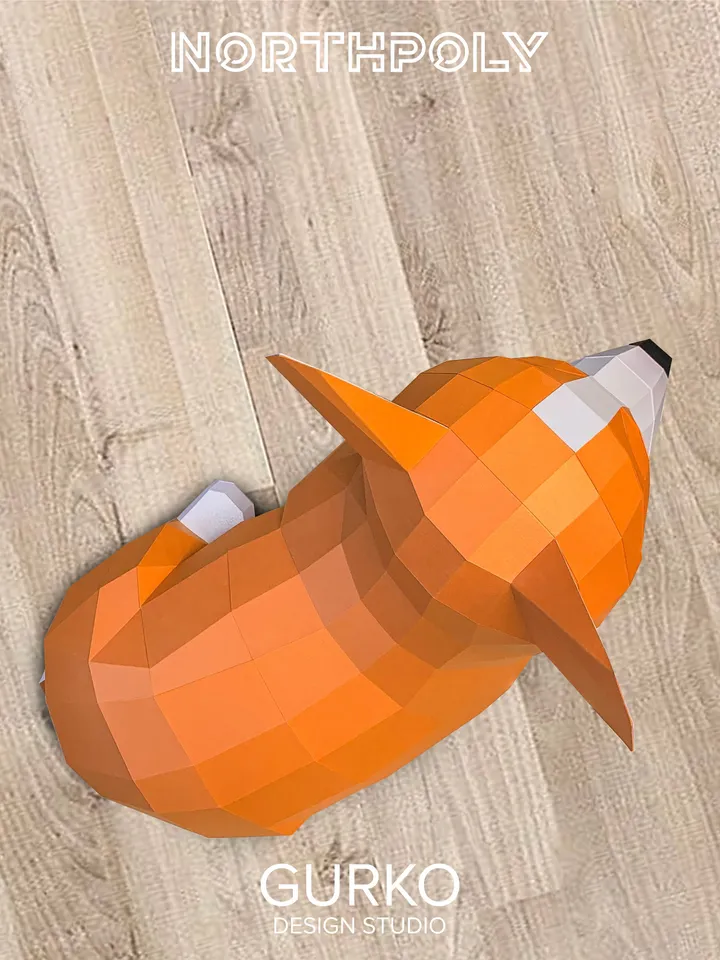 Papercraft Corgi Puppy, Dog, Digital Template, PDF Download, Gurko, Low Poly, Pepakura, Origami Sculpture, Paper Party Decoration, DIY Gift