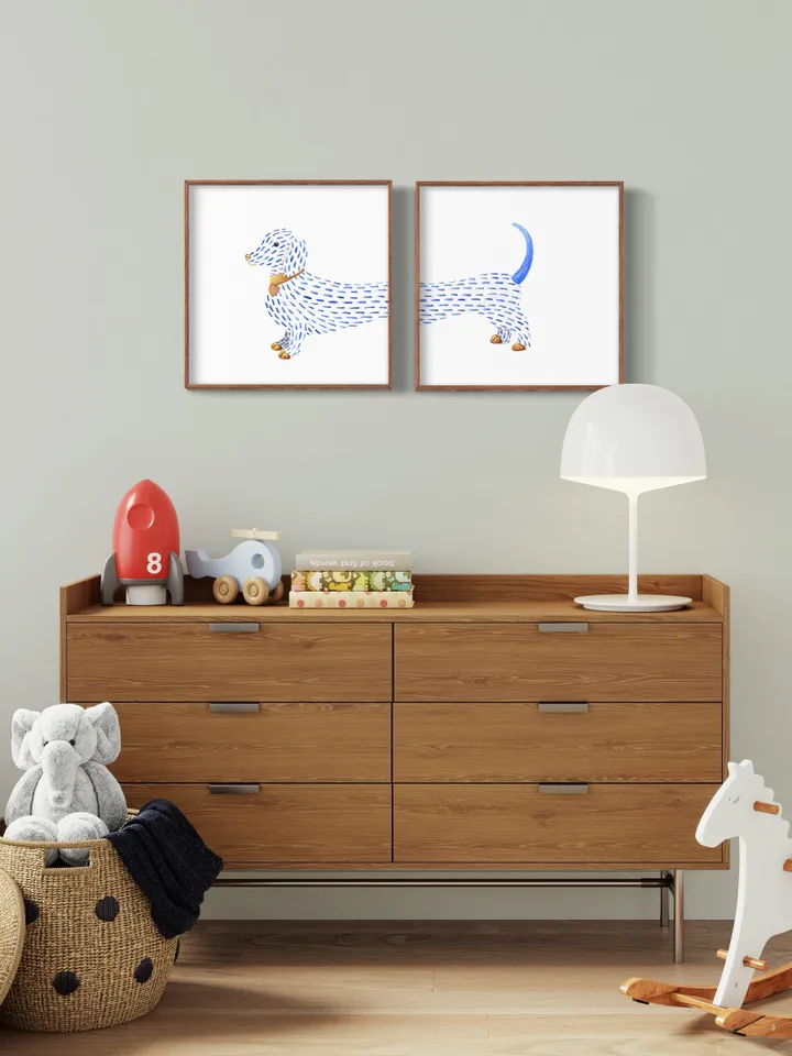 Dachshund  Set Of 2 Art Watercolor Painting Dachshund Gift Dog Wall Art Dog Mom Gift Sausage Dog Art Funny Dachshund Art Gift For Him Print
