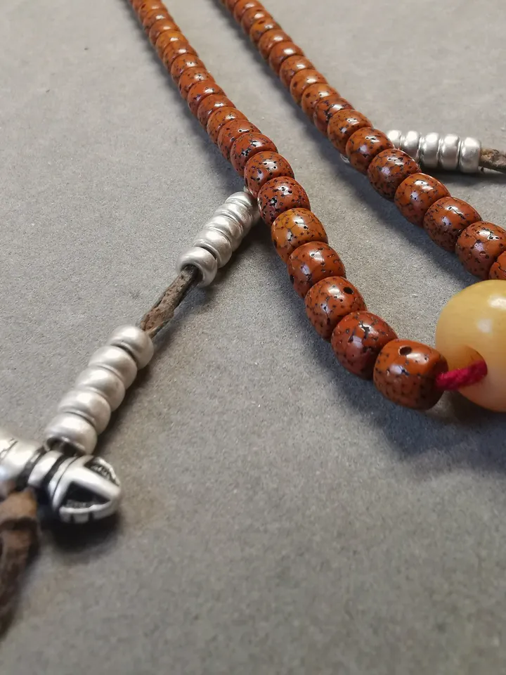 Gandhanra 5mm Silver Tibetan Buddhist Prayer Bead Counters for 6-15mm Mala,with Dorje Vajra Pendant