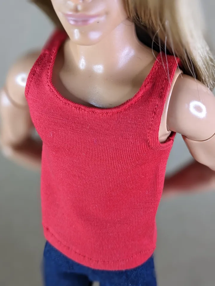 Red tank top for 12 inch fashion male dolls
