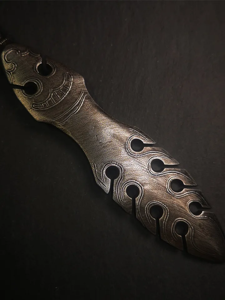 Gandhanra Handmade Tibetan Buddhist Ritual Implement - Dorje Phurba, Unique Manjusri Sword,Made of Cold Iron inlaid Copper, 12"