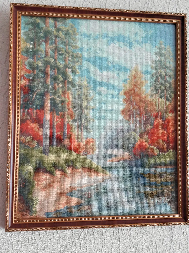 Autumn Finished Cross Stitch Embroidery