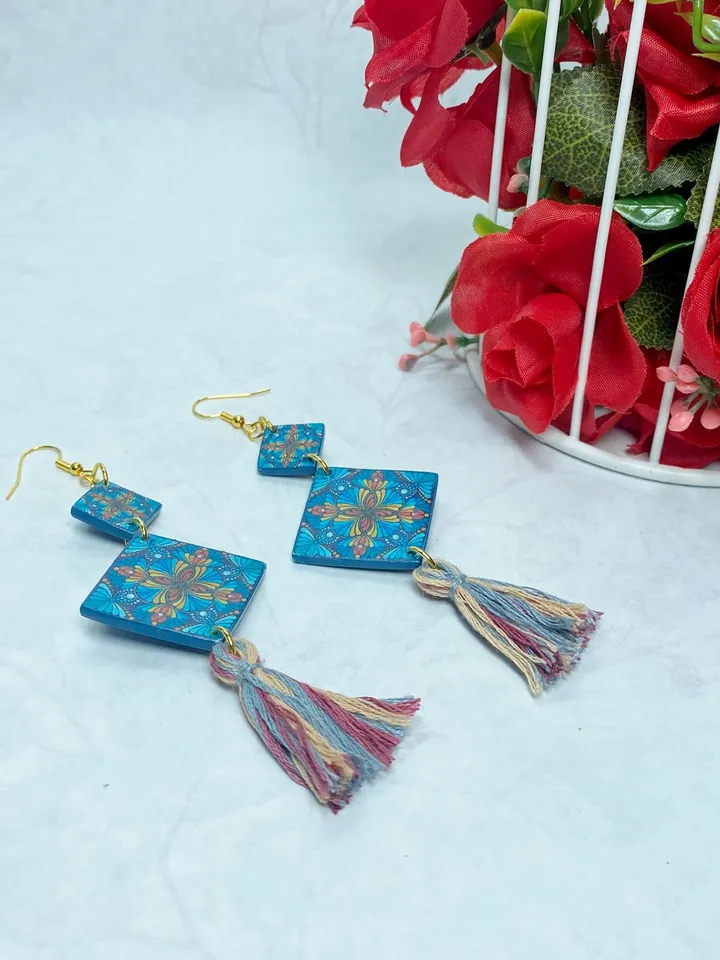 Bright handmade earrings. Individual design.
