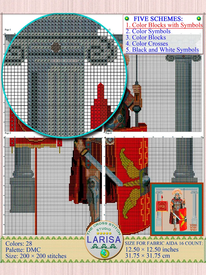 Centurion Cross Stitch Pattern | Roman Legionary