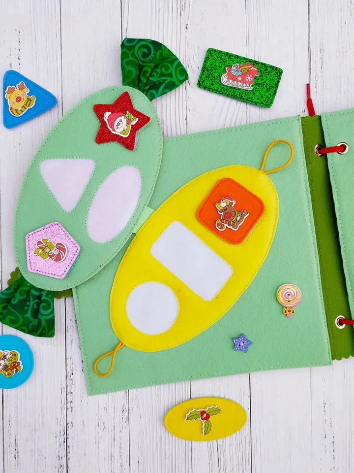 Christmas Quiet Book pattern for toddler, Felt activity book, Soft book for kids, Christmas gift for toddler 3,4,5,6 year old