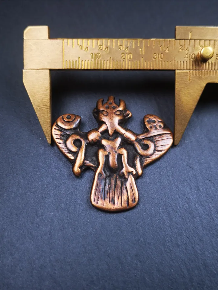 Gandhanra Antique Tibetan Buddhist Amulet Pendant - Garuda - The Golden-Winged Bird, Crafted from Brass,Size 1.57" * 1.57"