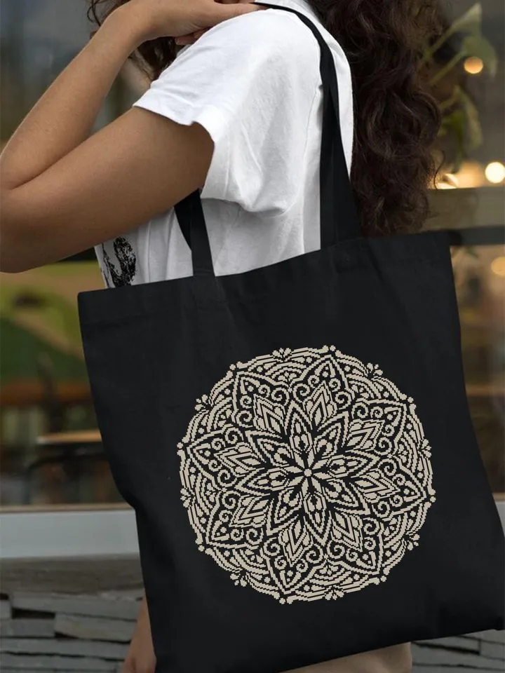 Flower mandala cross stitch pattern PDF download Mandala ornament cross stitch chart, Mandala pattern digital PDF, Mandala embroidery #M268