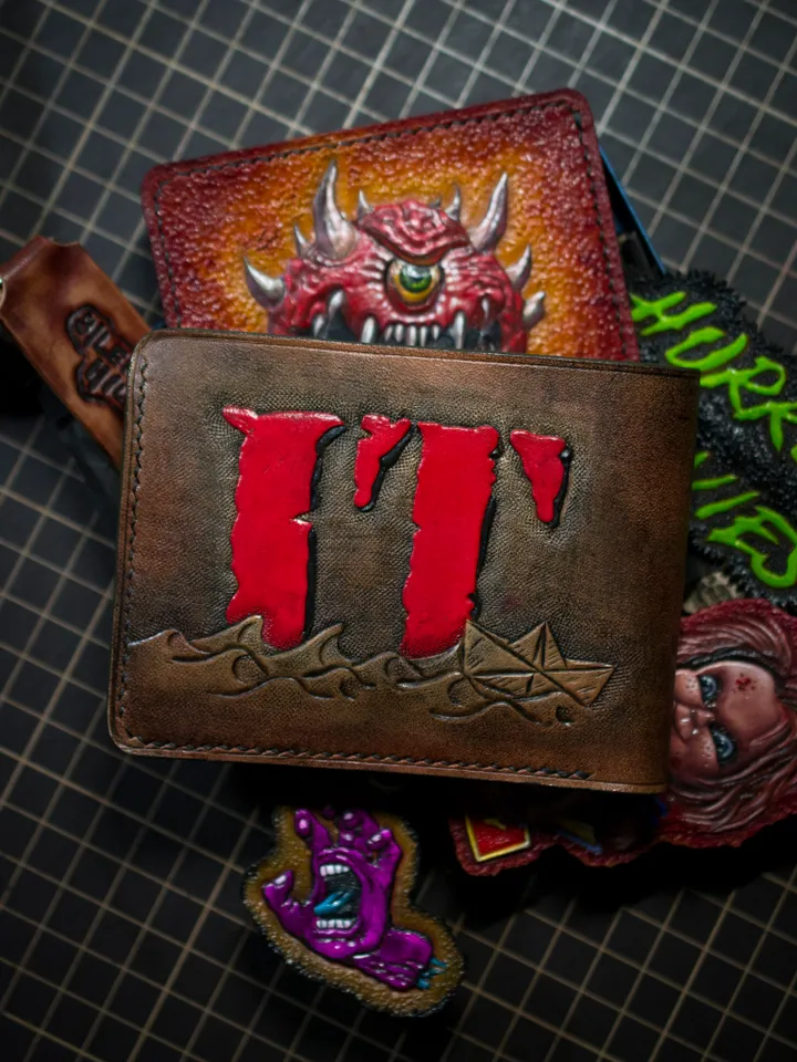 Wallet Genuine brown leather Pennywise 1990 It original handmade