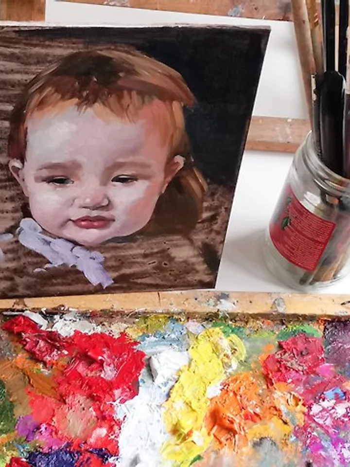 Custrom Painting Portrait from foto with frame
