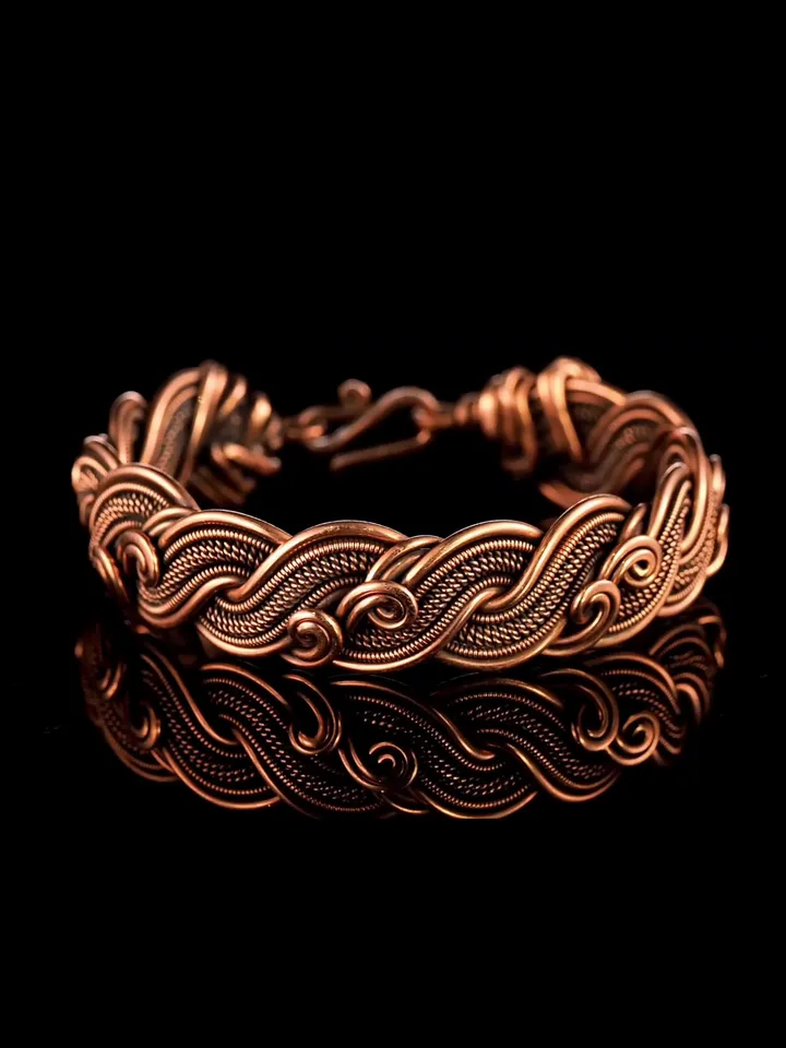 Wire wrapped copper bracelet for woman Antique style copper jewelry WireWrapArt