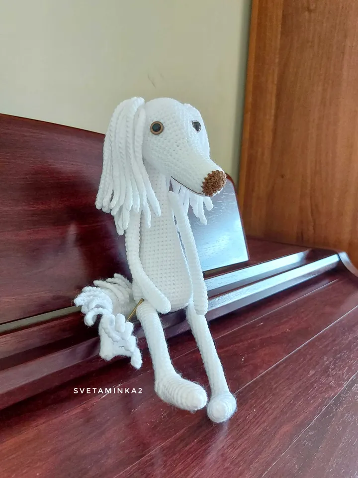 Saluki Crochet Dog Pattern Amigurumi Persian Greyhound Arabian Hound. Digital Download. PDF.