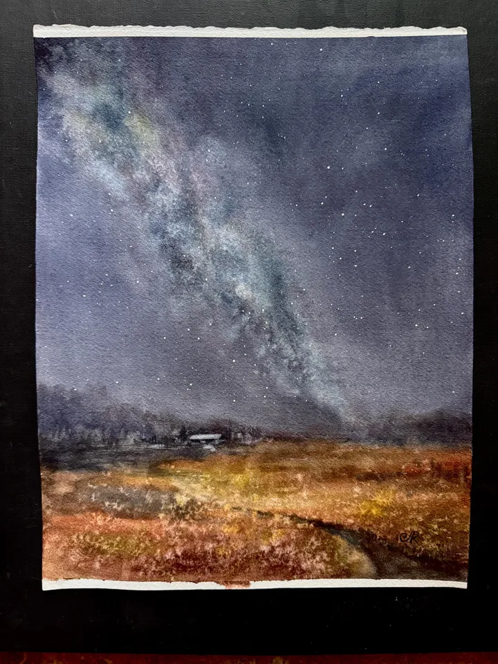 Milky Way Painting Space Original Painting Stars Wall Art Night Sky Art