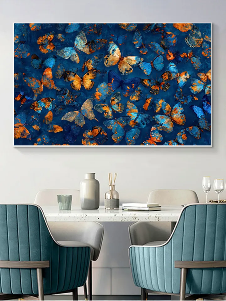 Original Colorful Butterfly Oil Painting On Canvas, Large Wall Art, Abstract Animals Painting, Office Wall Art, Custom Painting, Home Decor