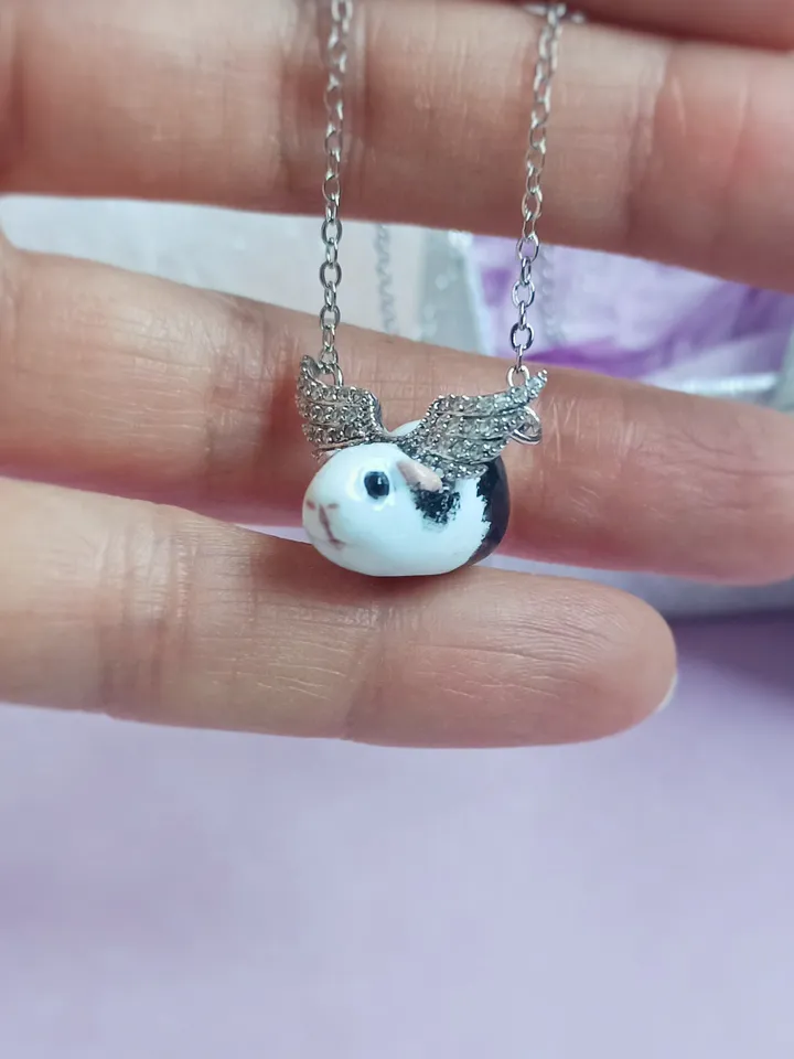 Handmade guinea pig angel necklace (US discount)