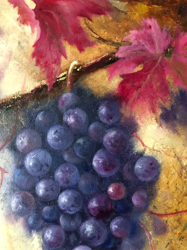Grape Original Painting Fruits Oil Painting Still life Grape Wall Art