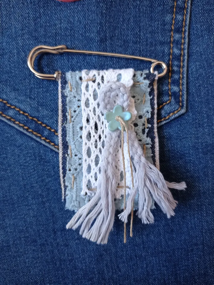 Denim Pin Brooch