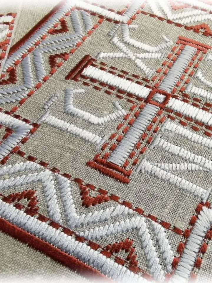Machine embroidery designs for linen vestments