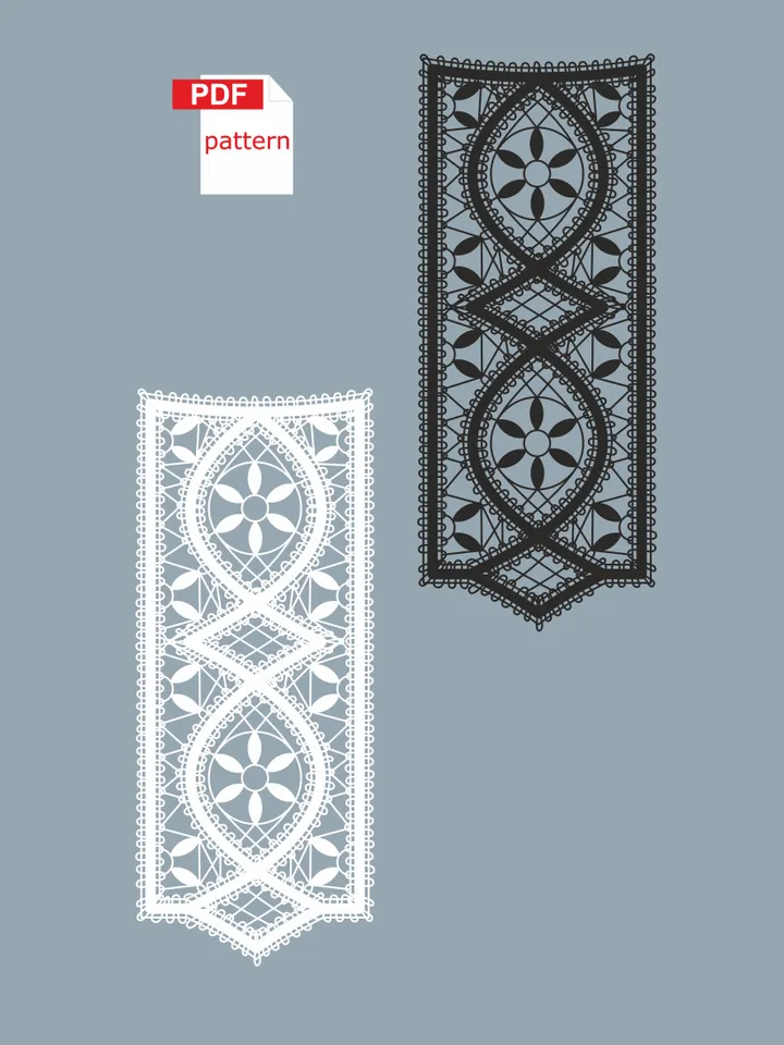 Bobbin lace pattern of Decor Lace souvenir printable pattern PDF