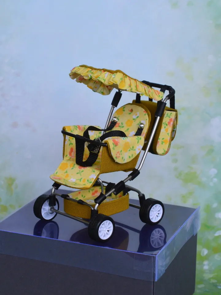 Miniature Baby Stroller 12th scale, Miniature for dollhouse
