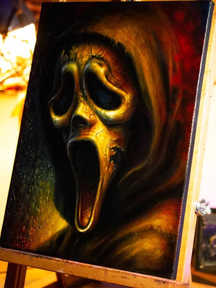 Original oil painting Scream Ghostface