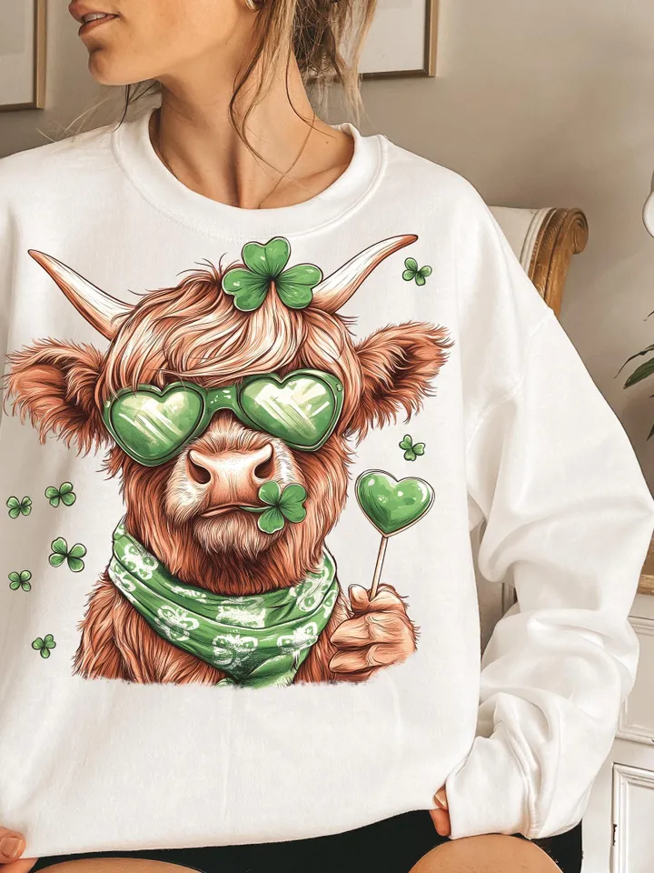Highland Cow St. Patrick's Day Png, Retro St Patricks Day PNG, Coquette St Patty's Day png, Lucky PNG, St Patricks Coquette Png, Irish Png