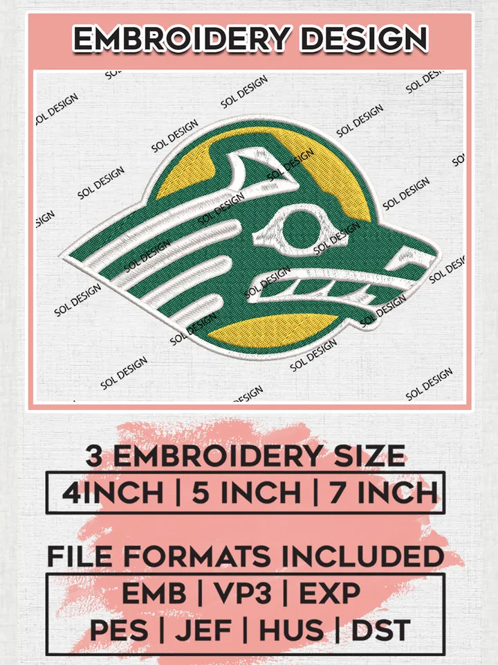 NCAA Alaska Anchorage Seawolves Team Logo Embroidery Design Files, NCAA Alaska Anchorage Seawolves Machine Embroidery, NCAA Teams, 3 sizes, NCAA Machine embroidery designs, Digital Download