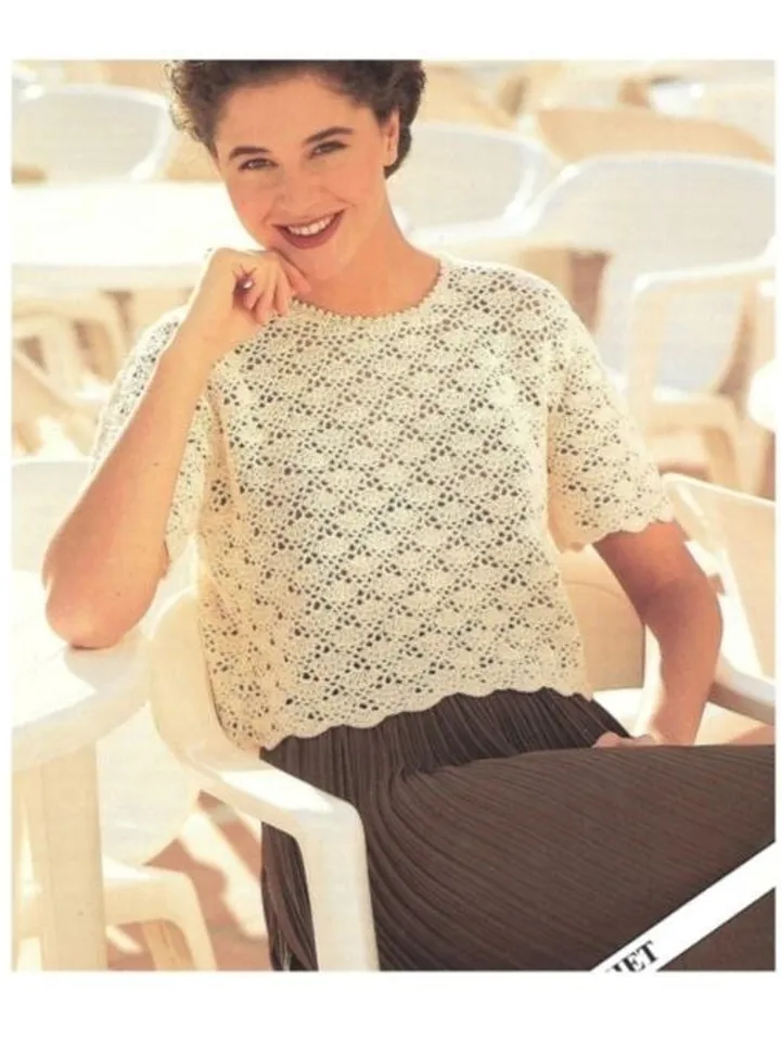 Crochet top, top crochet pattern, lace top crochet, shell top crochet pattern pdf