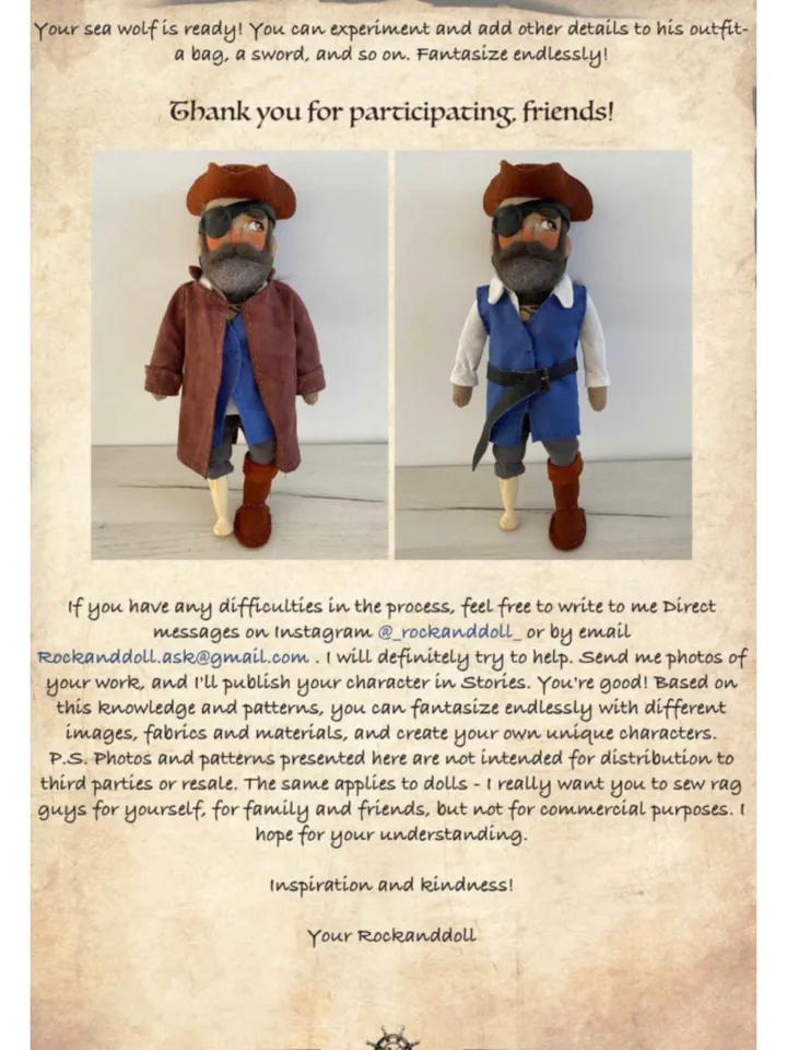 PDF tutorial how to make bearded Pirate in English