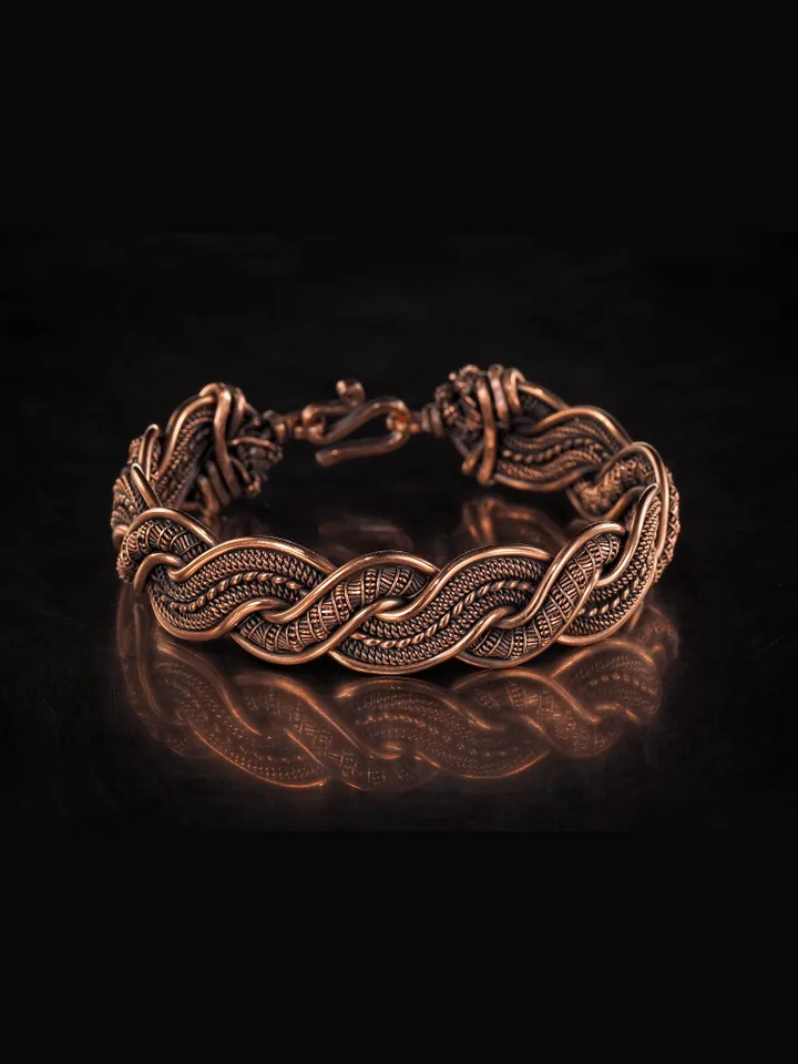 Wire wrapped copper bracelet for woman Antique style copper jewelry WireWrapArt