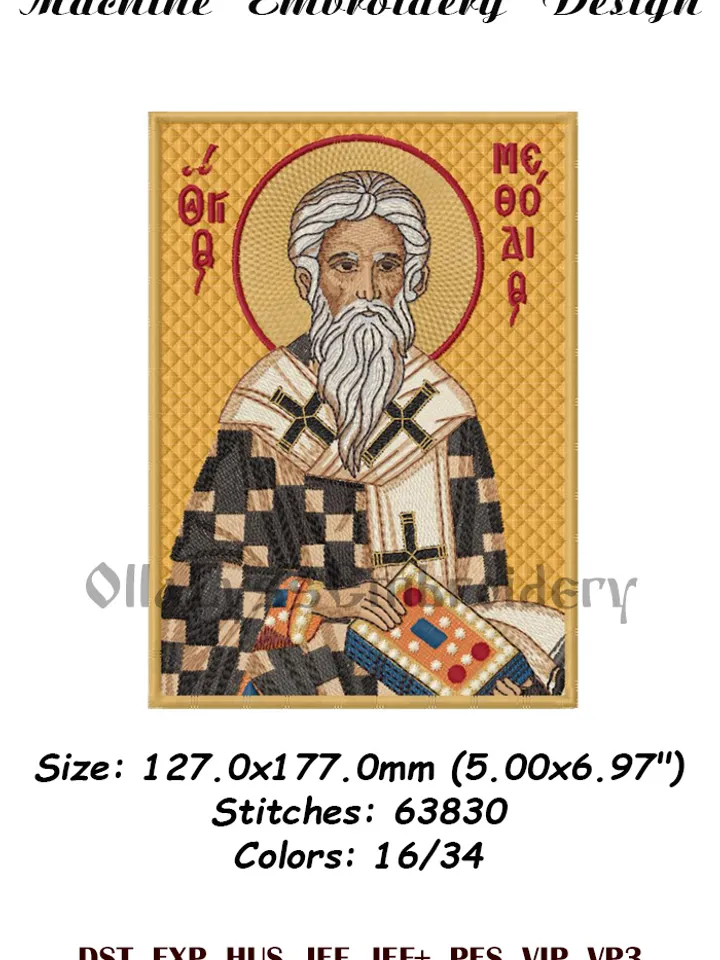 Saint Methodius embroidery design