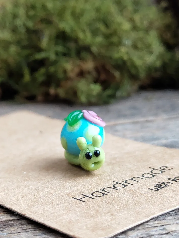 MINIATURE ANIMALS Snail figurine aquarium decoration Glass figurines