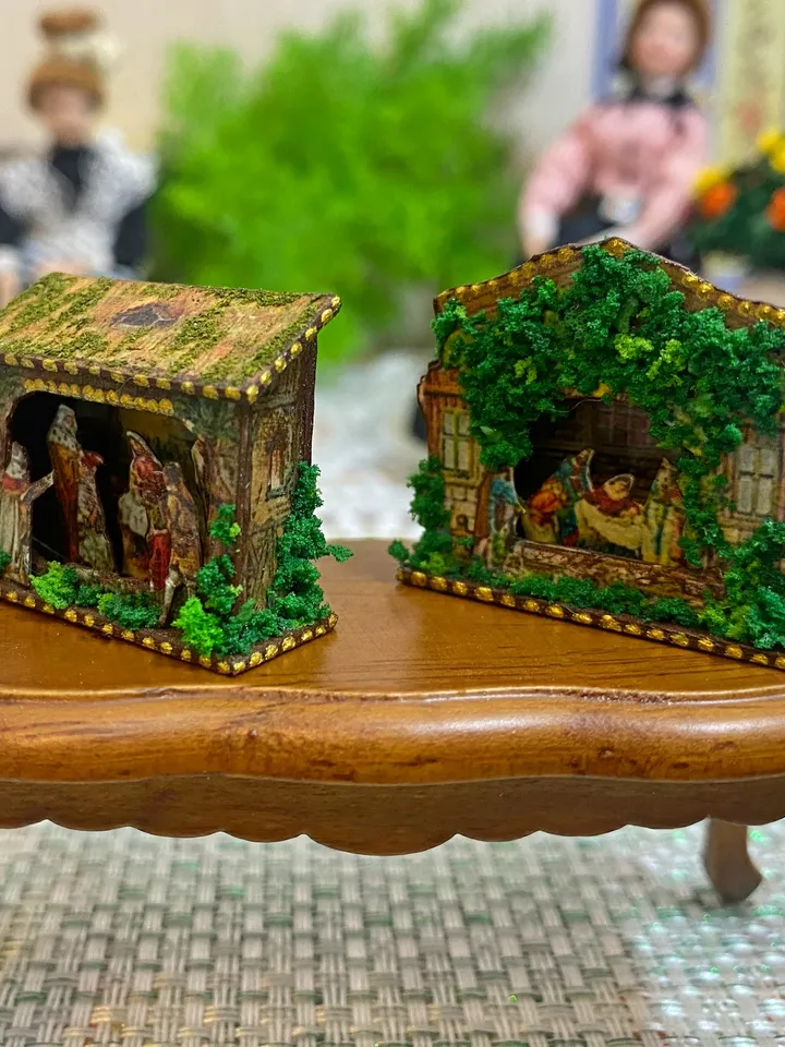 Christmas nativity scene. Doll miniature.1:12. Dollhouse miniature. Handmade. Christmas. Christmas gift.