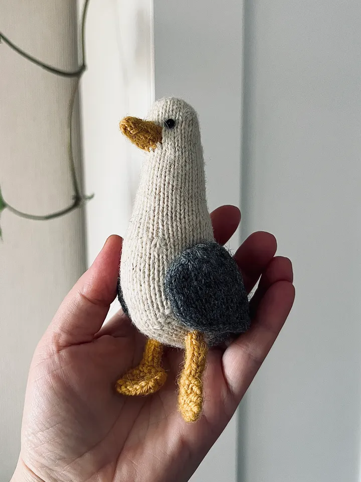 Knitted toy seagull | Handmade toy