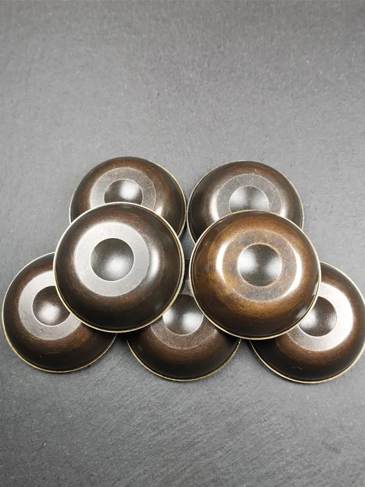 Gandhanra Handmade Tibetan Buddhist Water Offering Bowls,Yonchap Bowls,Made of Copper,1 Set of 7 Bowls,2.2"