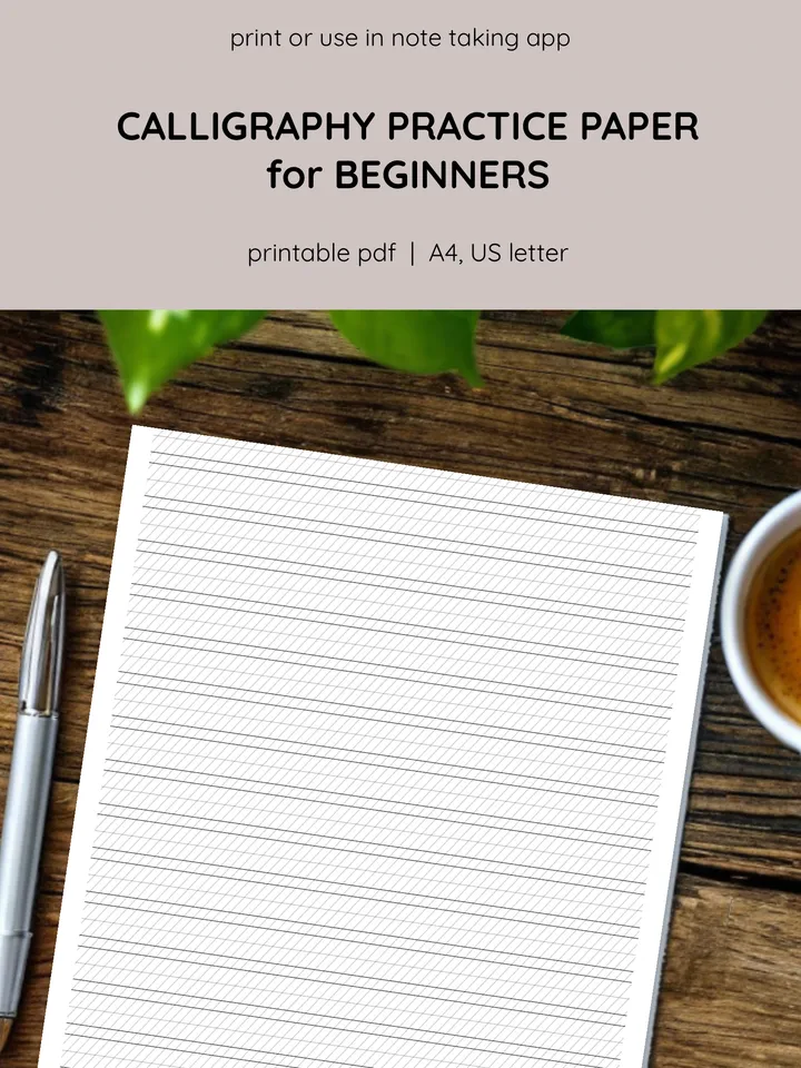 Calligraphy Practice Paper. Printable calligraphy paper. Lettering Practice Sheets.Calligraphy Practice. Starter Kit.