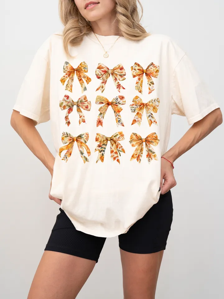 Retro Fall Pumpkin Bow Png, Fall Coquette Bow PNG, Fall Shirt Png, Autumn Pumpkin Png, Autumn Sublimation Design Fall PNG Fall Autumn Shirt