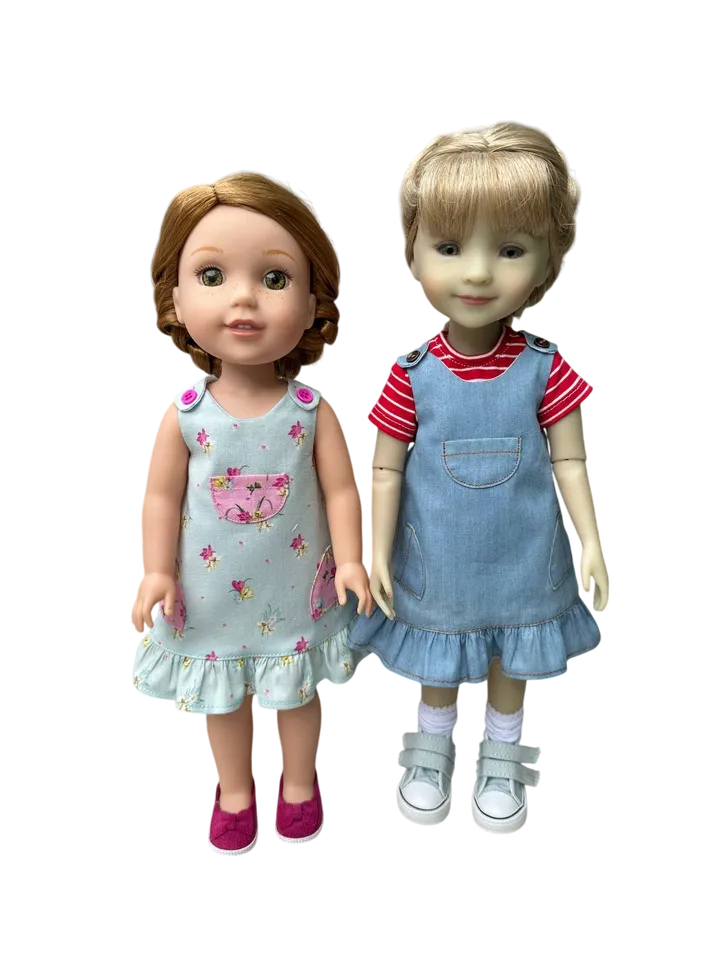 Zina Dress pattern for Ruby Red Fashion Friends and Wellie Wishers.