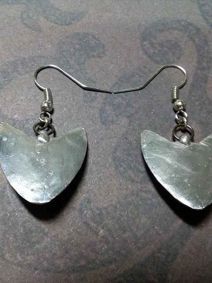 CAT eye earrings, Cat head earrings, Cat lovers bijouterie, Witch earrings, Halloween earrings, Tin soldered earrings