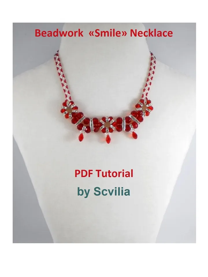 Tutorial "Smile" Necklace, beaded Necklace, Beading Tutorial, Bead weaving