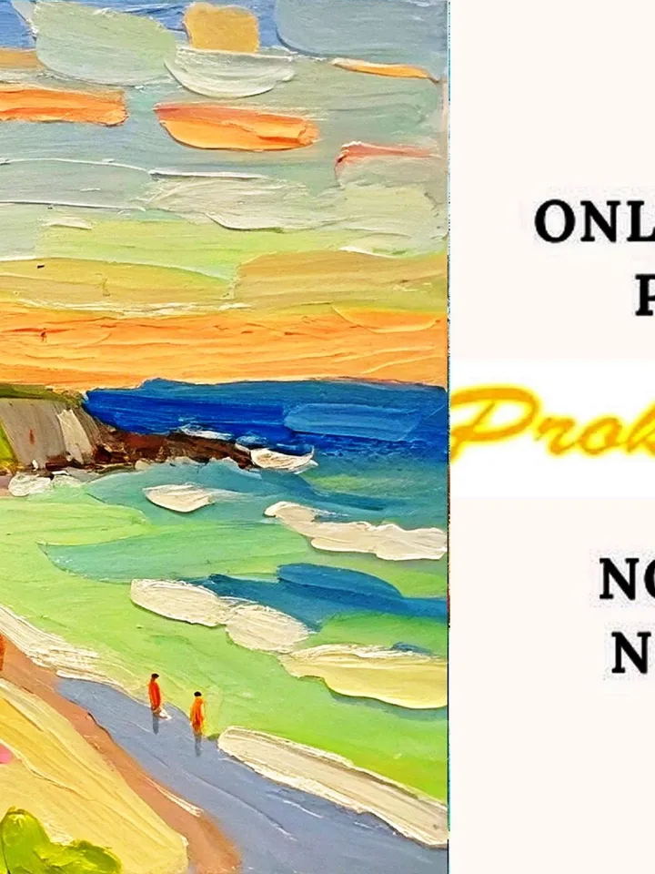Carmel Beach Painting Seascape Original Art Monterey Abstract landscape Impasto Oil Painting Gift by ArtProkopaloSv